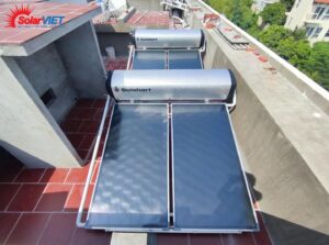 Giàn nước nóng năng lượng mặt trời Solahart tích hợp điện trở và cảm biến nhiệt an toàn.